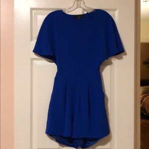 Blue romper with open back